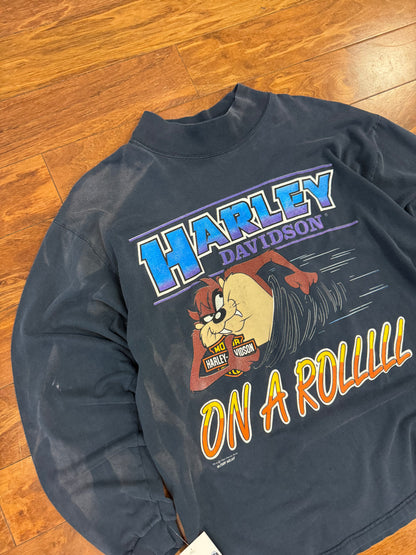 1993 Harley Davidson Taz "On A Roll" Faded Long Sleeve Tee (XL)
