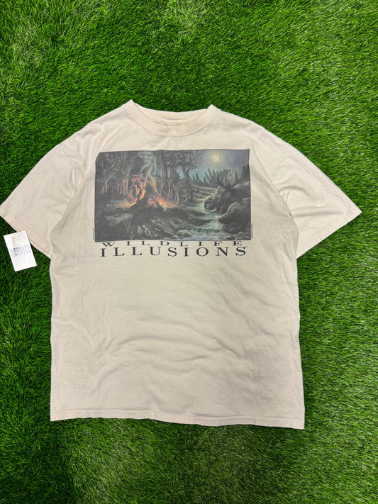 1993 Wildlife Illusions Vintage Nature Art Tee (XL)