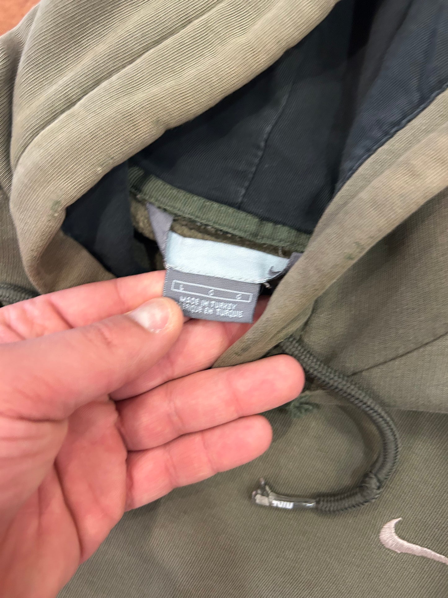 00s Nike Distressed Olive Green Hoodie (L)