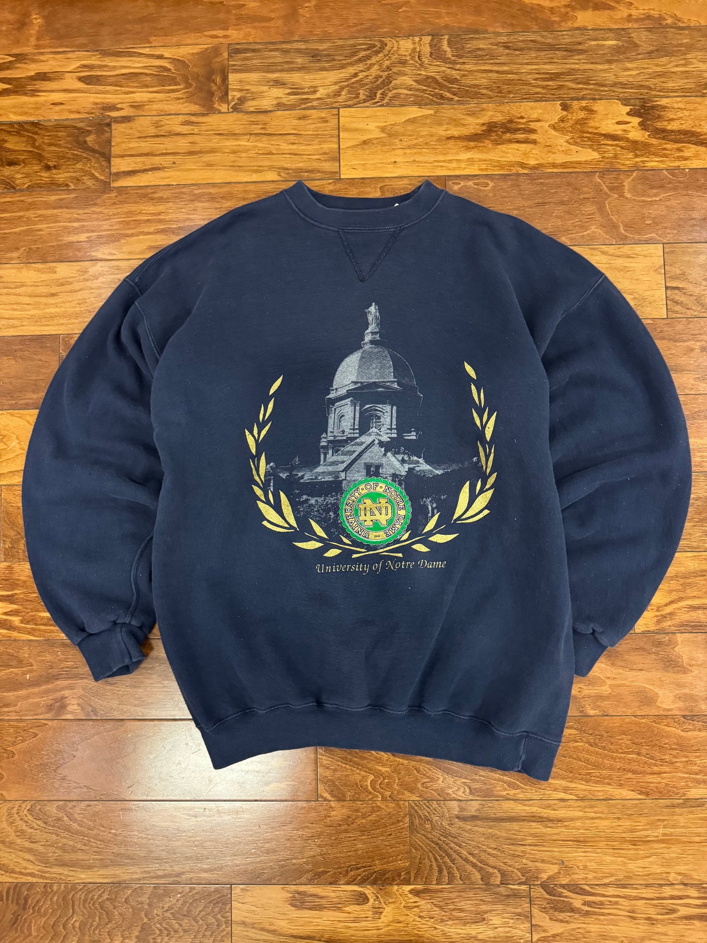 90s Notre Dame Heavyweight Graphic Crewneck (XL)