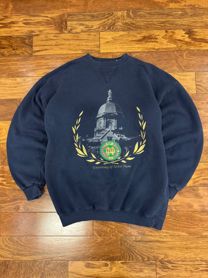 90s Notre Dame Heavyweight Graphic Crewneck (XL)