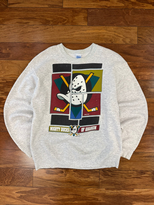 90s Mighty Ducks Vintage Salem Hockey Stained Crewneck (L)