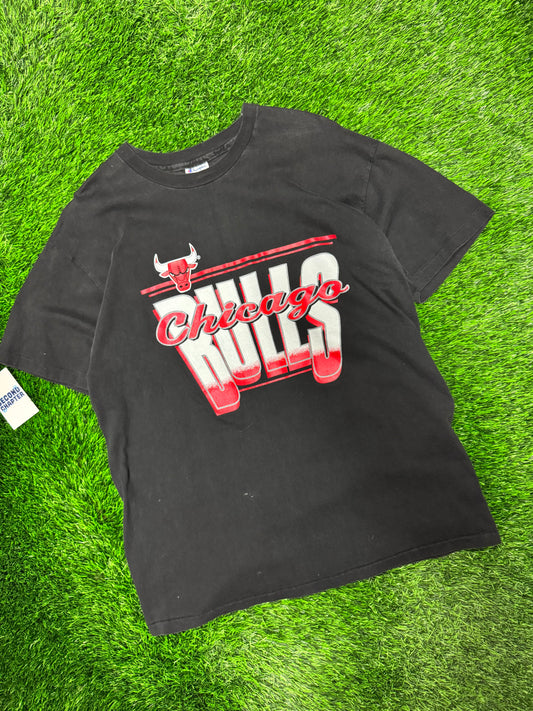 90s Chicago Bulls Champion Spell Out Vintage Tee (XL)