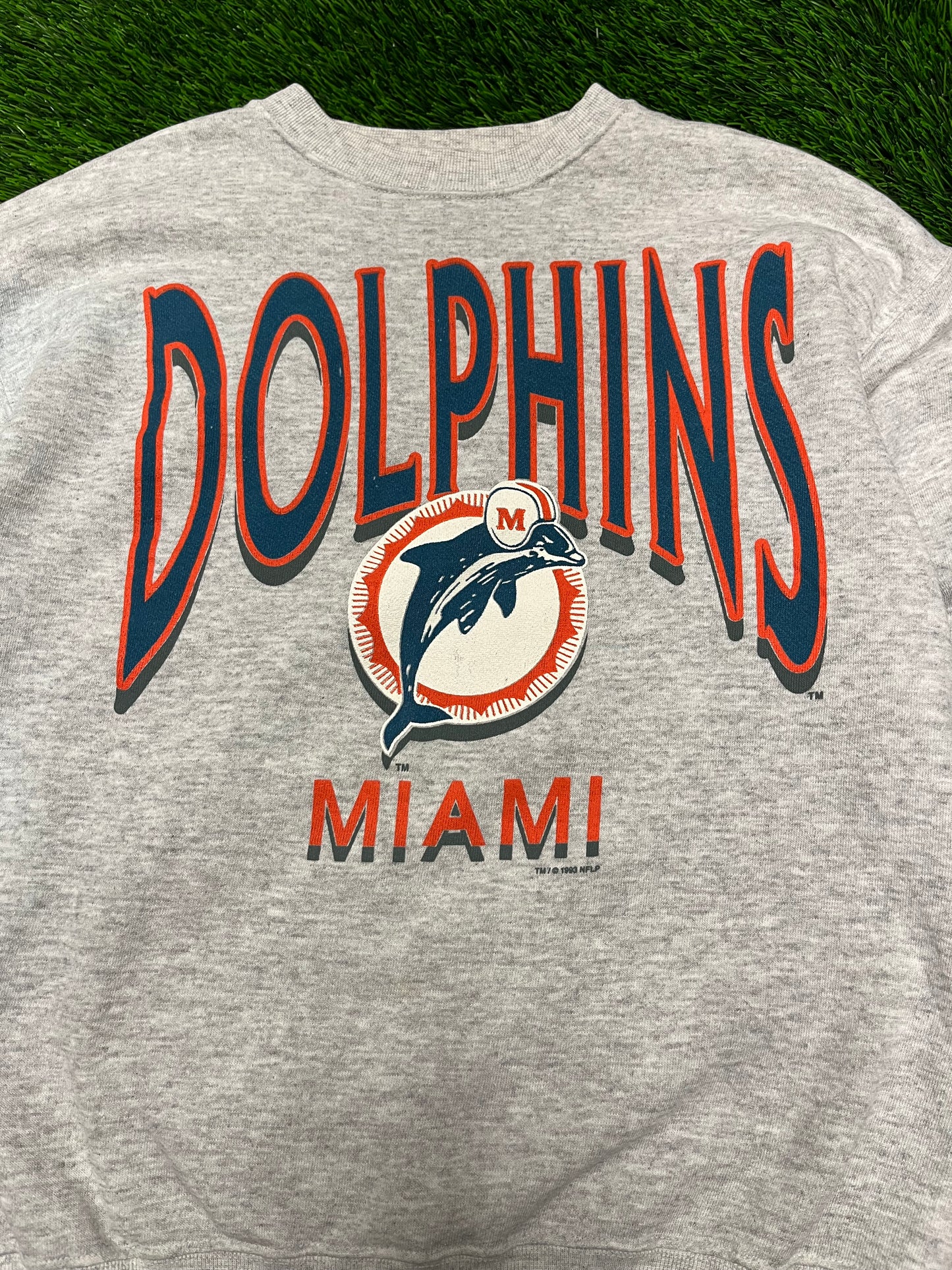 1993 Miami Dolphins Tultex Grey Crewneck (L)