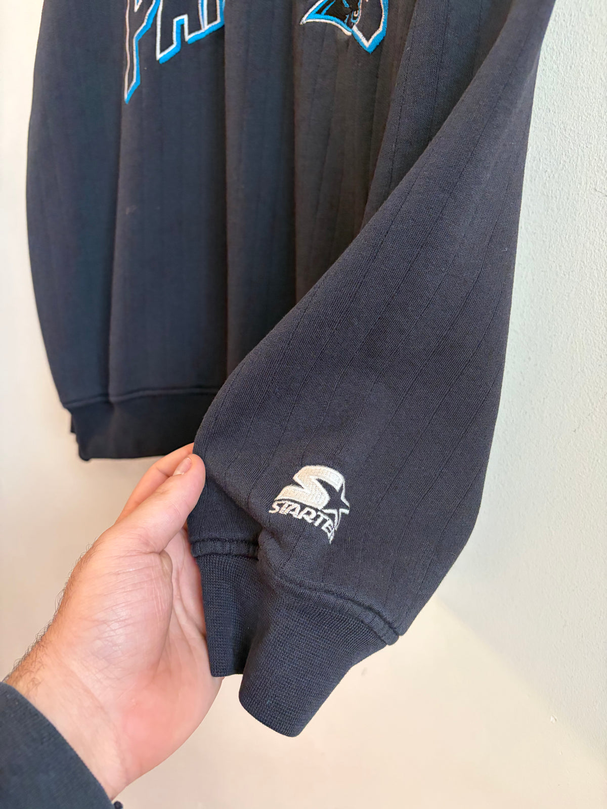 90s Carolina Panthers Embroidered Starter Crewneck (L)