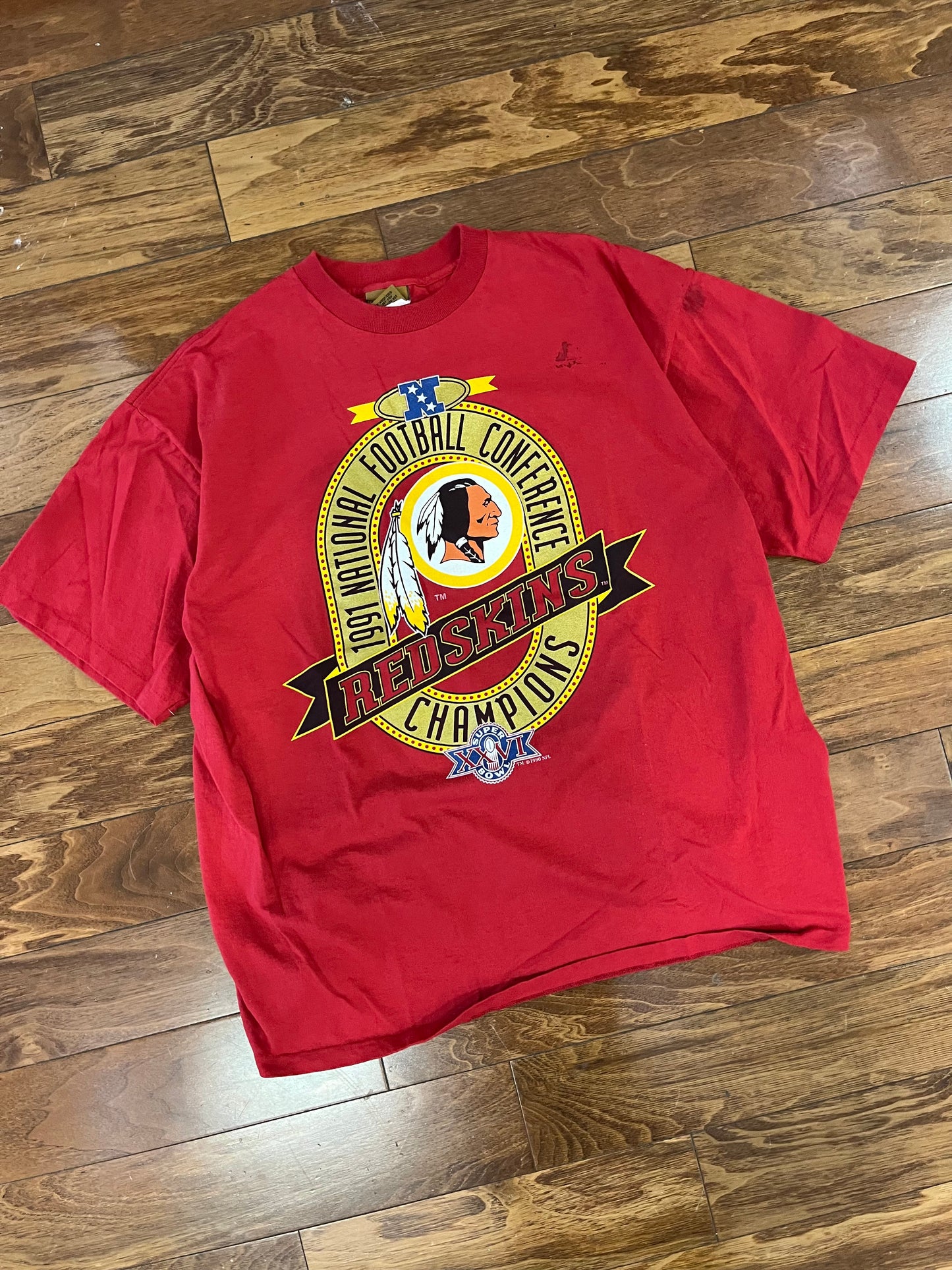 1990 Washington Redskins Super Bowl Nutmeg Tee (XL)