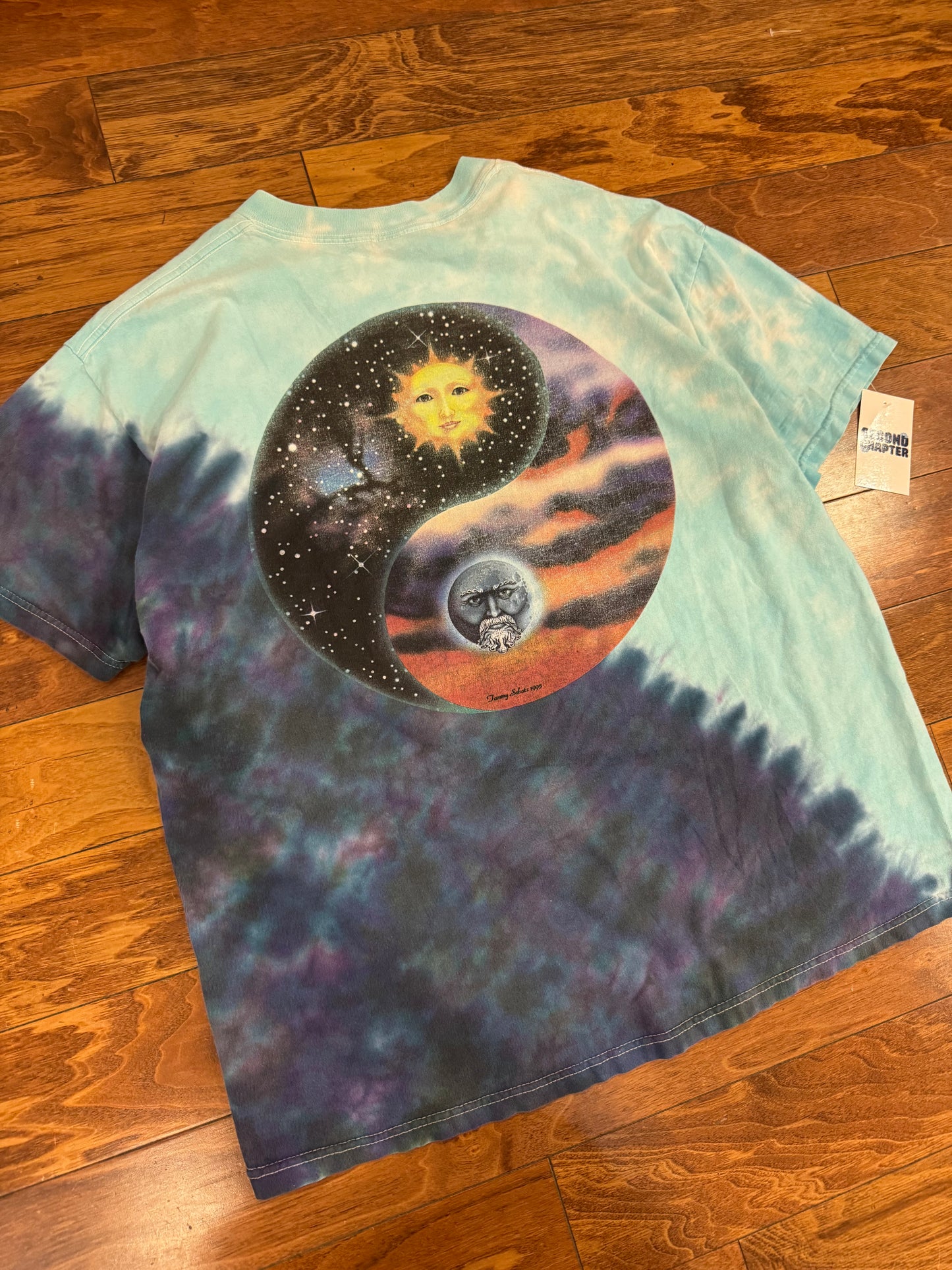 1995 Tammy Schatz Sun And Moon Tie Dye Vintage Tee (XL)