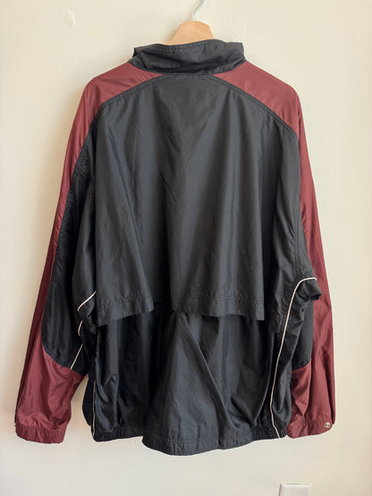 90s Nike Black/Burgundy Windbreaker (XXL)