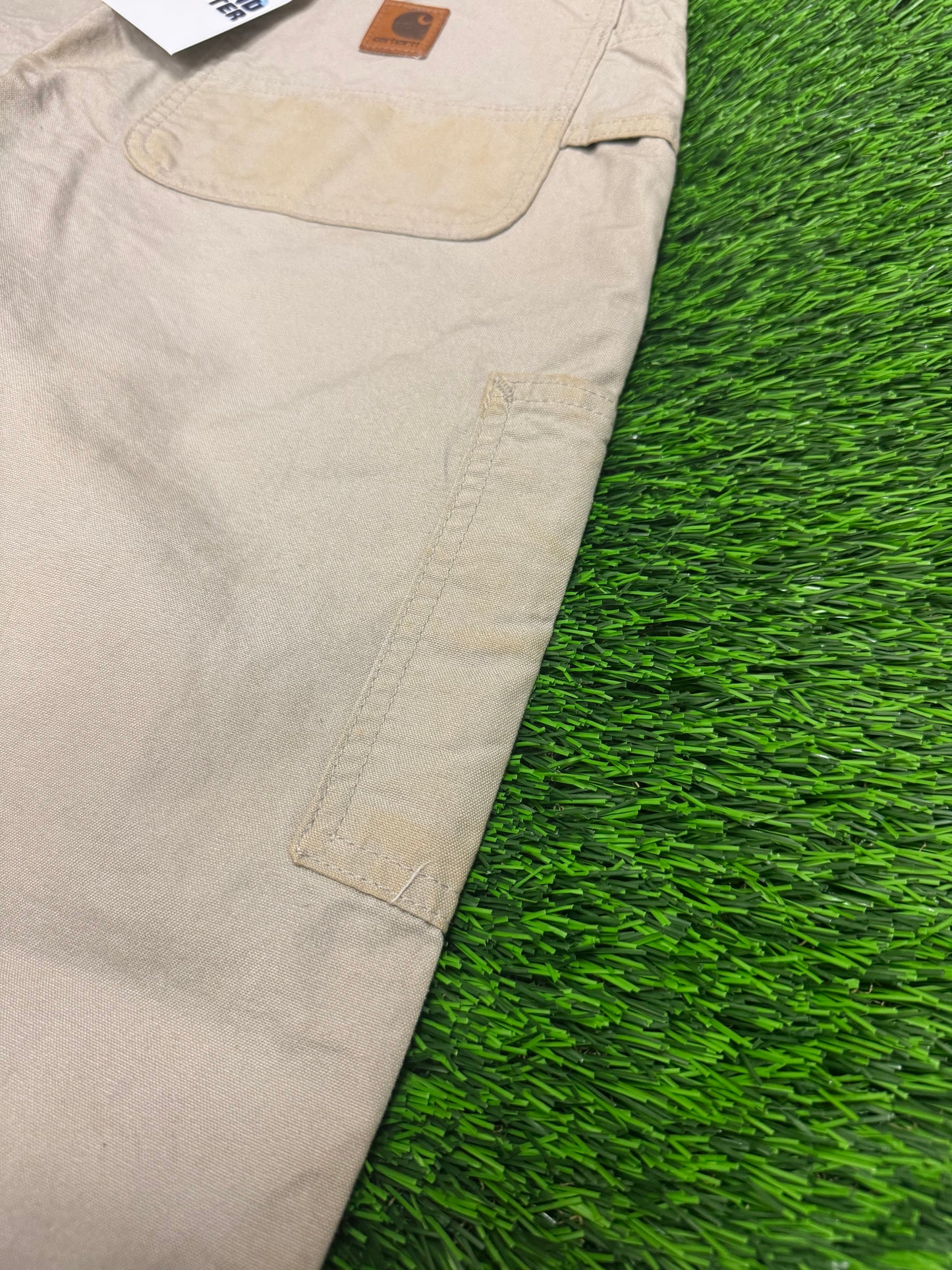 2008 Vintage Carhartt Tan Carpenter Workwear Dungaree Fit Pants (33 x 30)