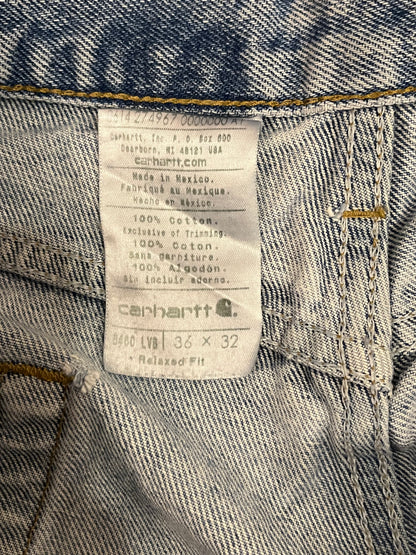 2014 Carhartt Faded Light Wash Blue Jeans (36 x 32)