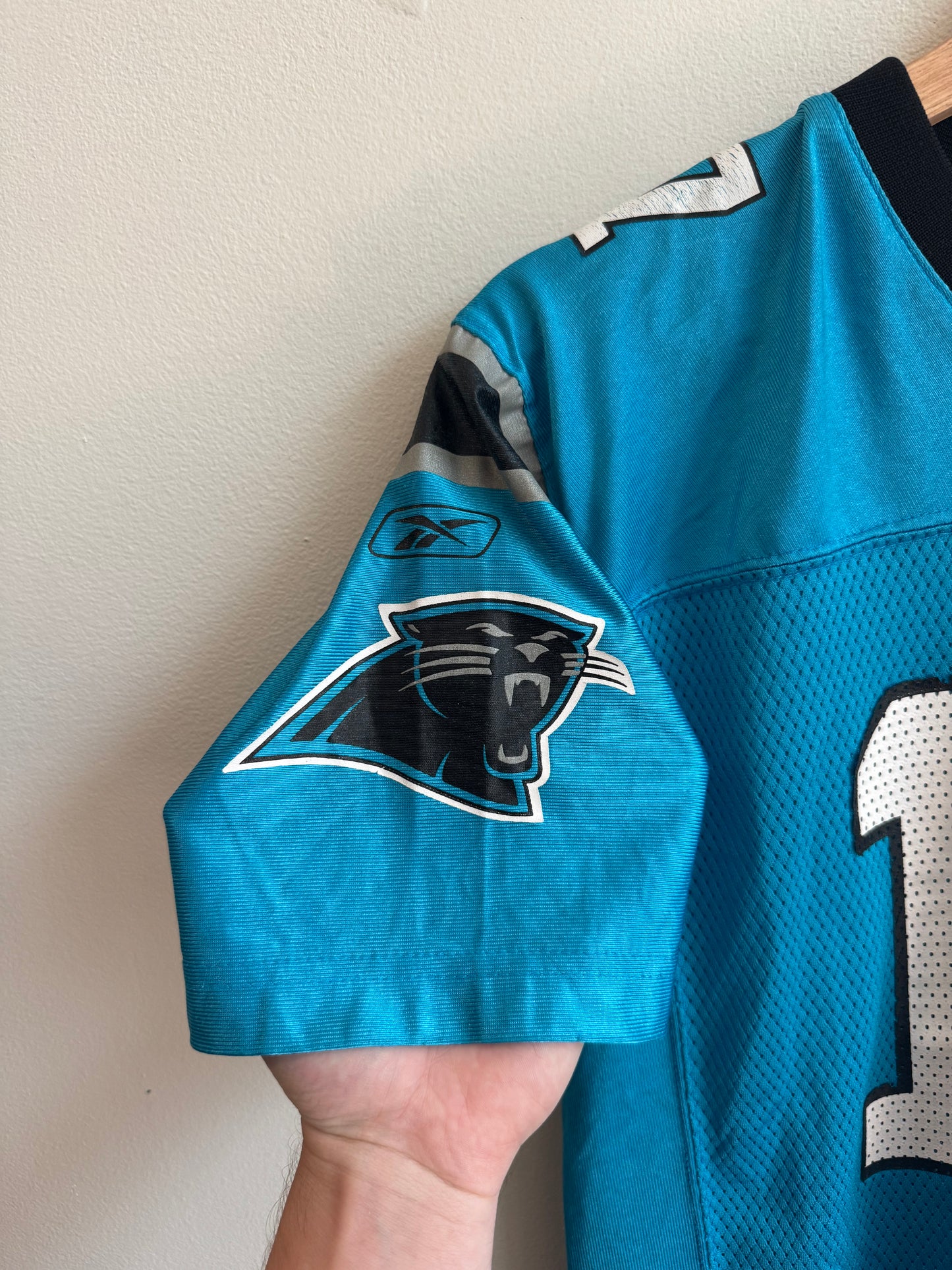 00s Carolina Panthers Jake Delhomme Blue Reebok Jersey (Youth L)