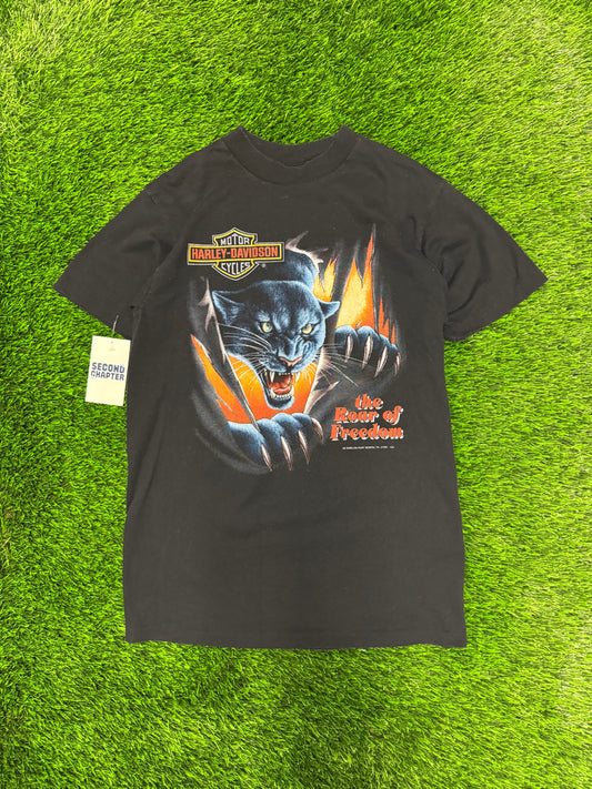 1992 Harley Davidson 3D Emblem Panther "The Roar of Freedom" Vintage Tee (M)