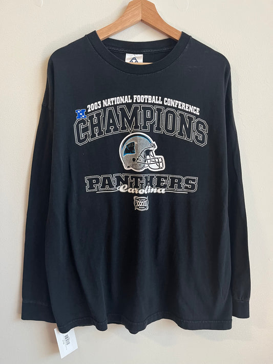 2003 Carolina Panthers AAA NFC Champions Black Long Sleeve (XL)
