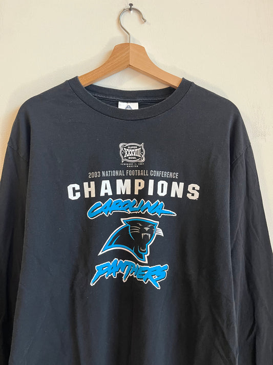 2003 Carolina Panthers Conference Champions Black Long Sleeve Shirt (L)