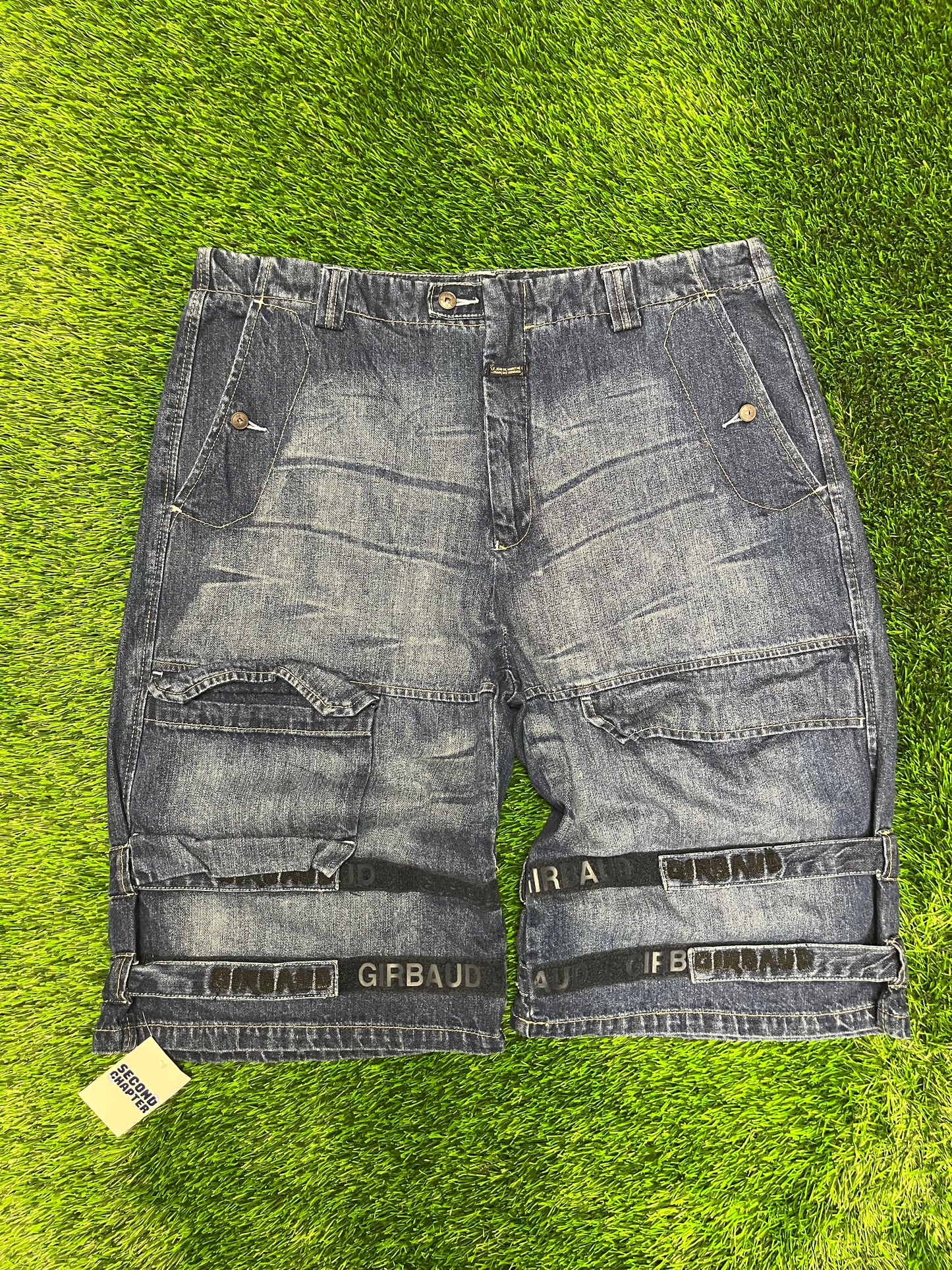 00s Marithe + Francois Girbaud Baggy Patched Jean Shorts (38)