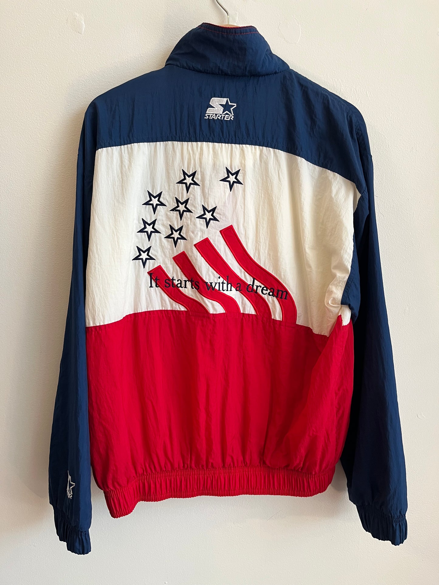 1996 Atlanta Olympics USA Red/White/Blue Starter Windbreaker (S)