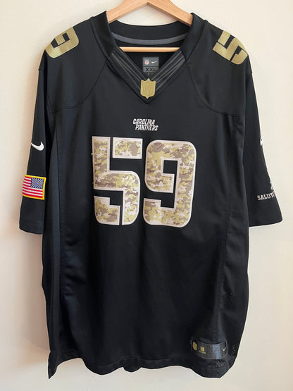2014 Carolina Panthers Luke Kuechly "Salute To Service" Jersey (XXL)
