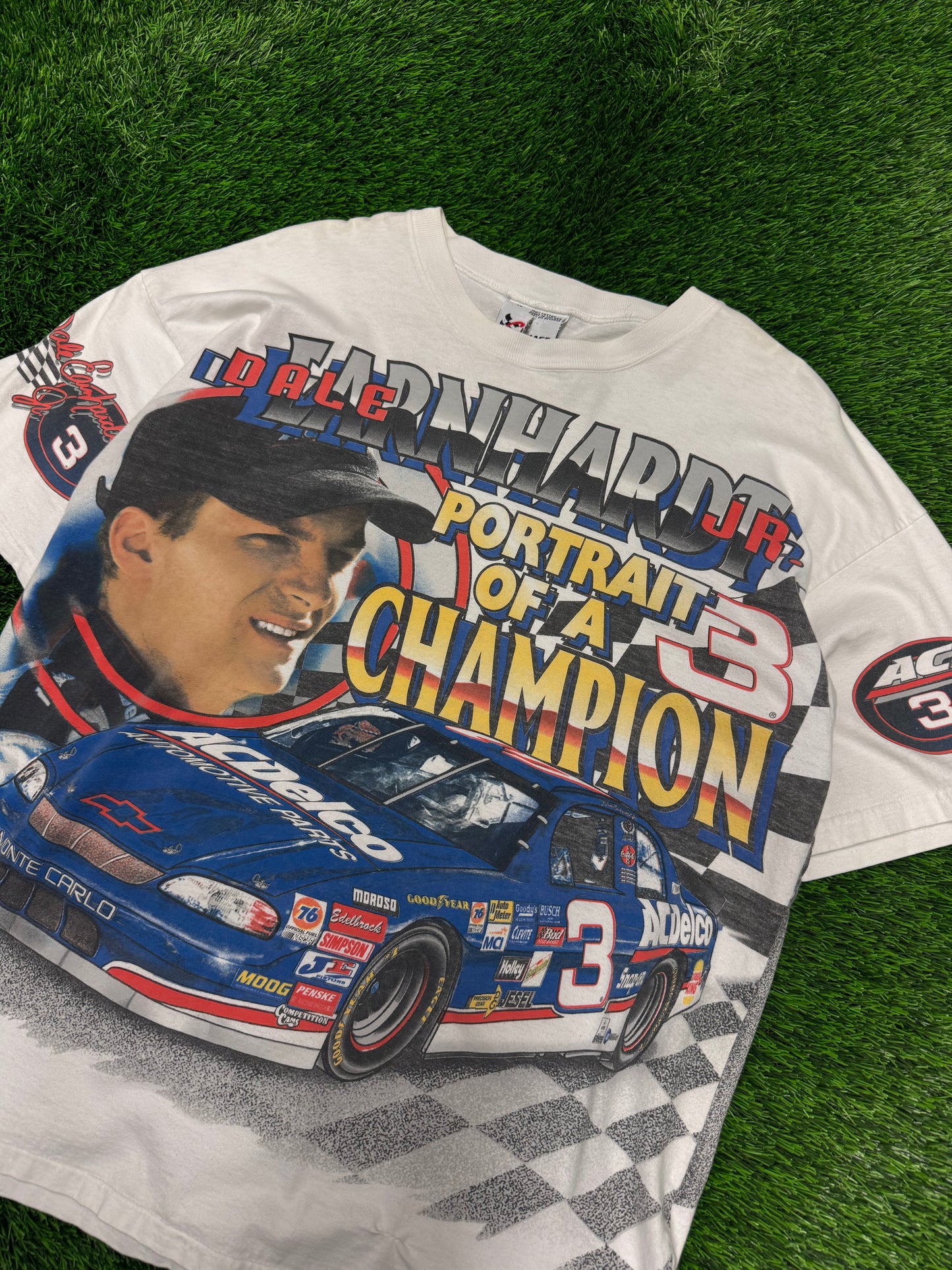 1998 Nascar Dale Earnhardt Jr Portrait of a Champion AOP Tee (XL)