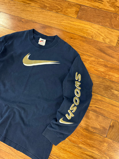 90s Nike Double Swoosh Navy Long Sleeve (L)
