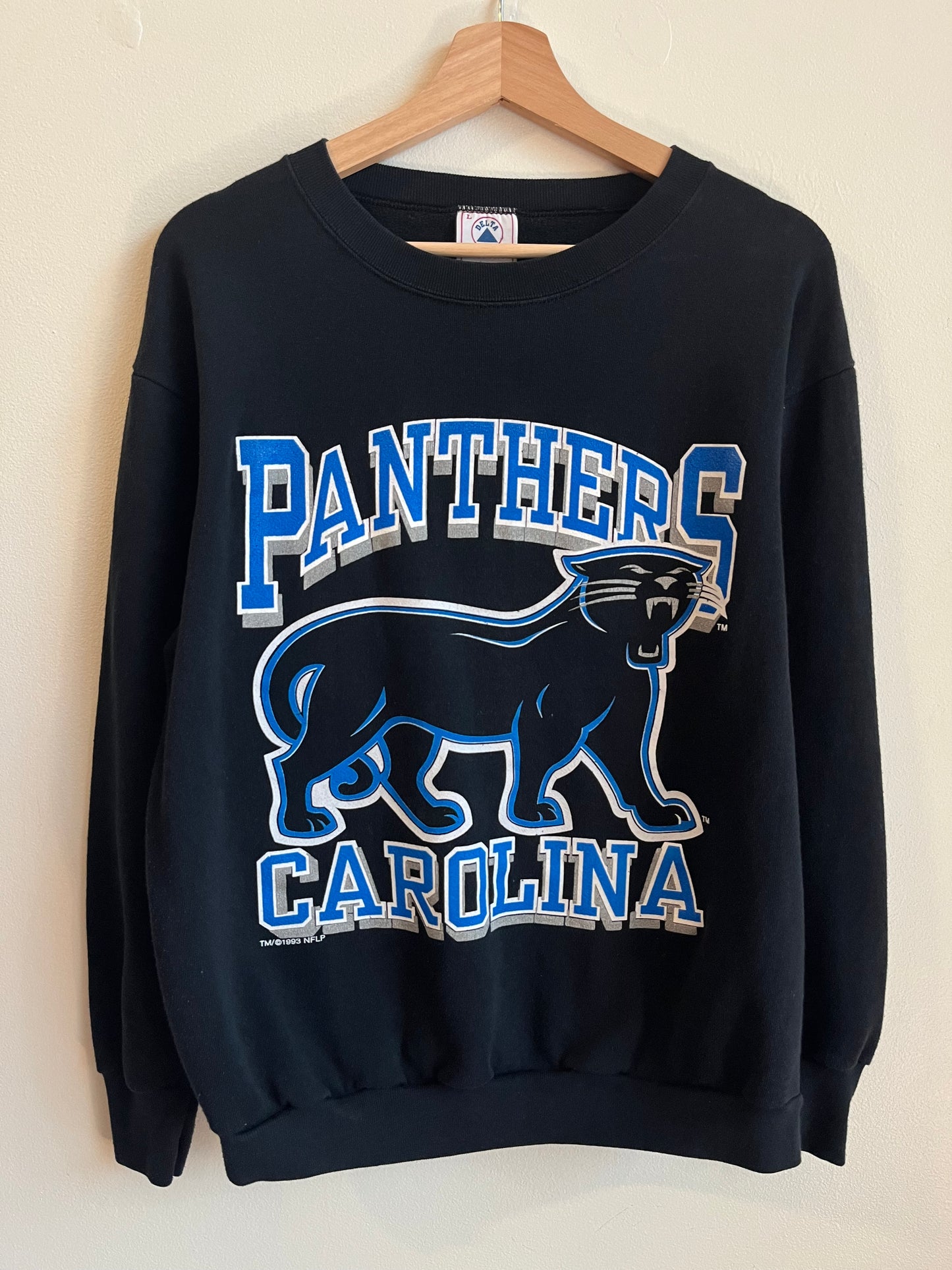 1993 Carolina Panthers Cat NFL Black Crewneck (L)