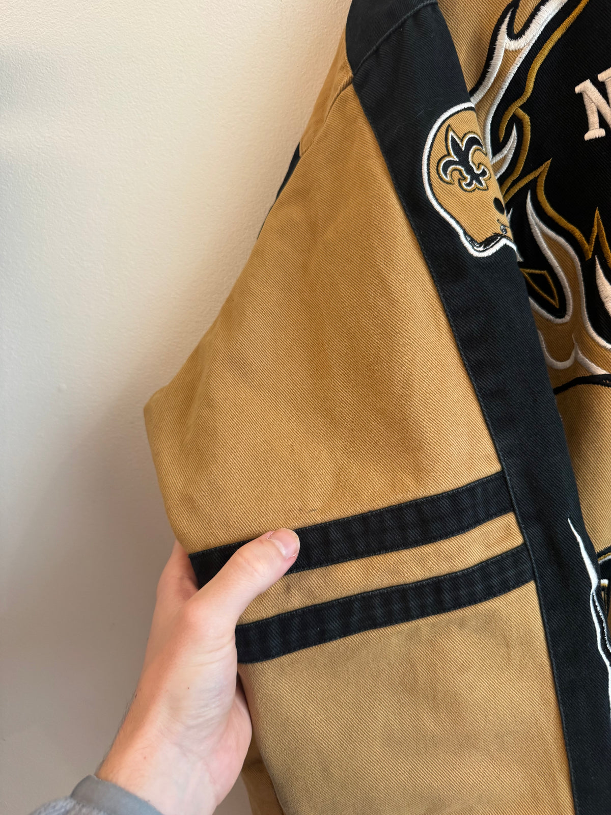 00s New Orleans Saints Flames Racing Jacket (XXXXL)