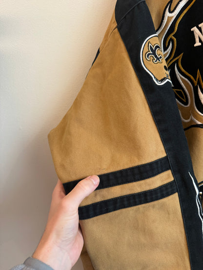 00s New Orleans Saints Flames Racing Jacket (XXXXL)