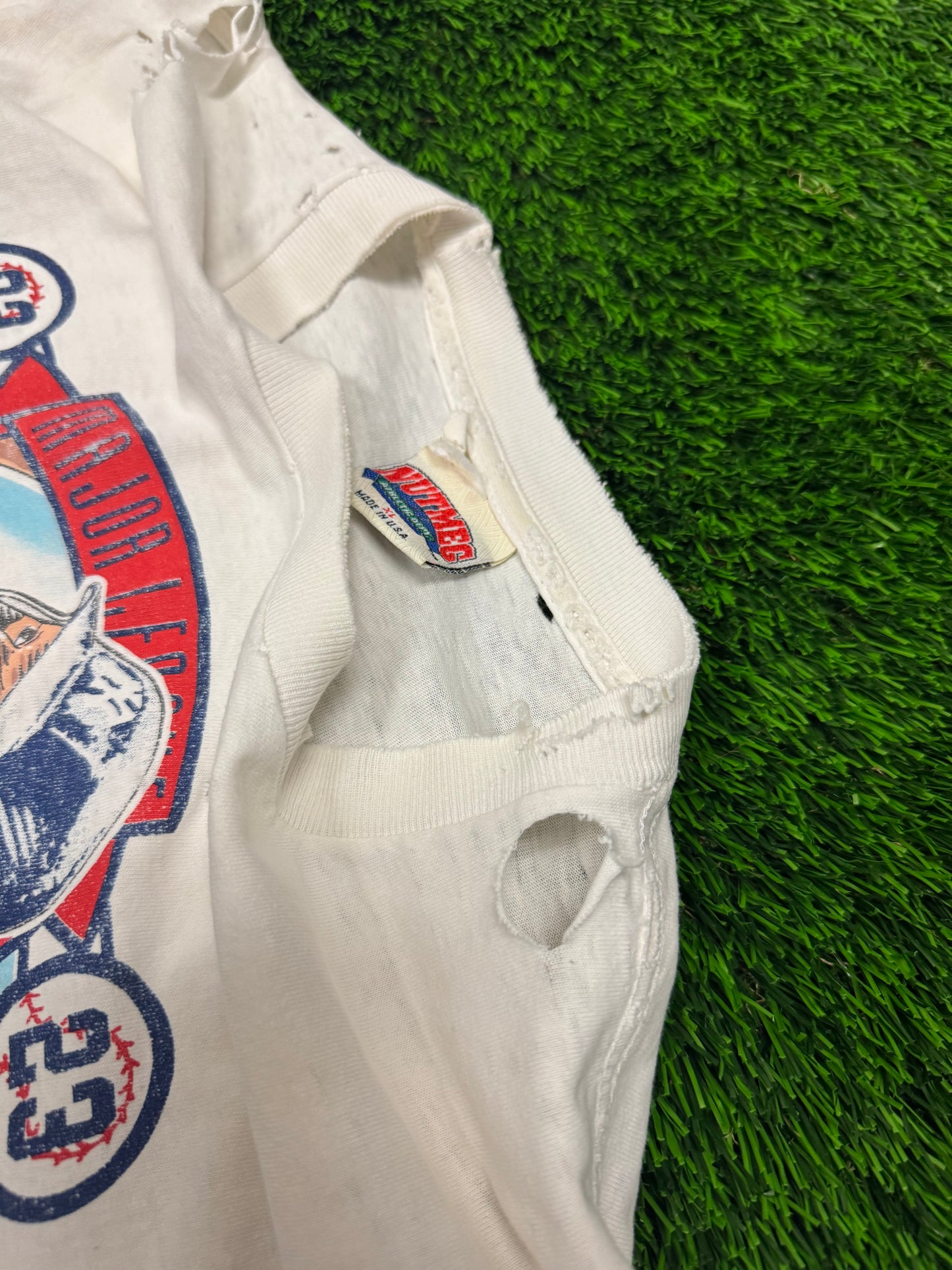 1989 New York Yankees Don Mattingly Nutmeg Vintage Thrashed MLB Tee (XL)