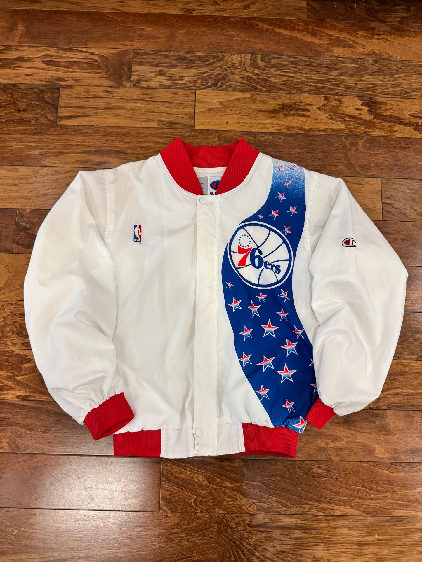90s 76ers Vintage NBA Champion Warm Up Windbreaker Jacket (S)