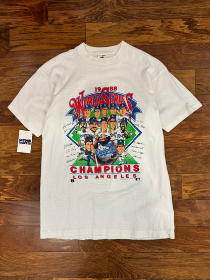 1988 Los Angeles Dodgers Caricature World Series Vintage MLB Tee (L)