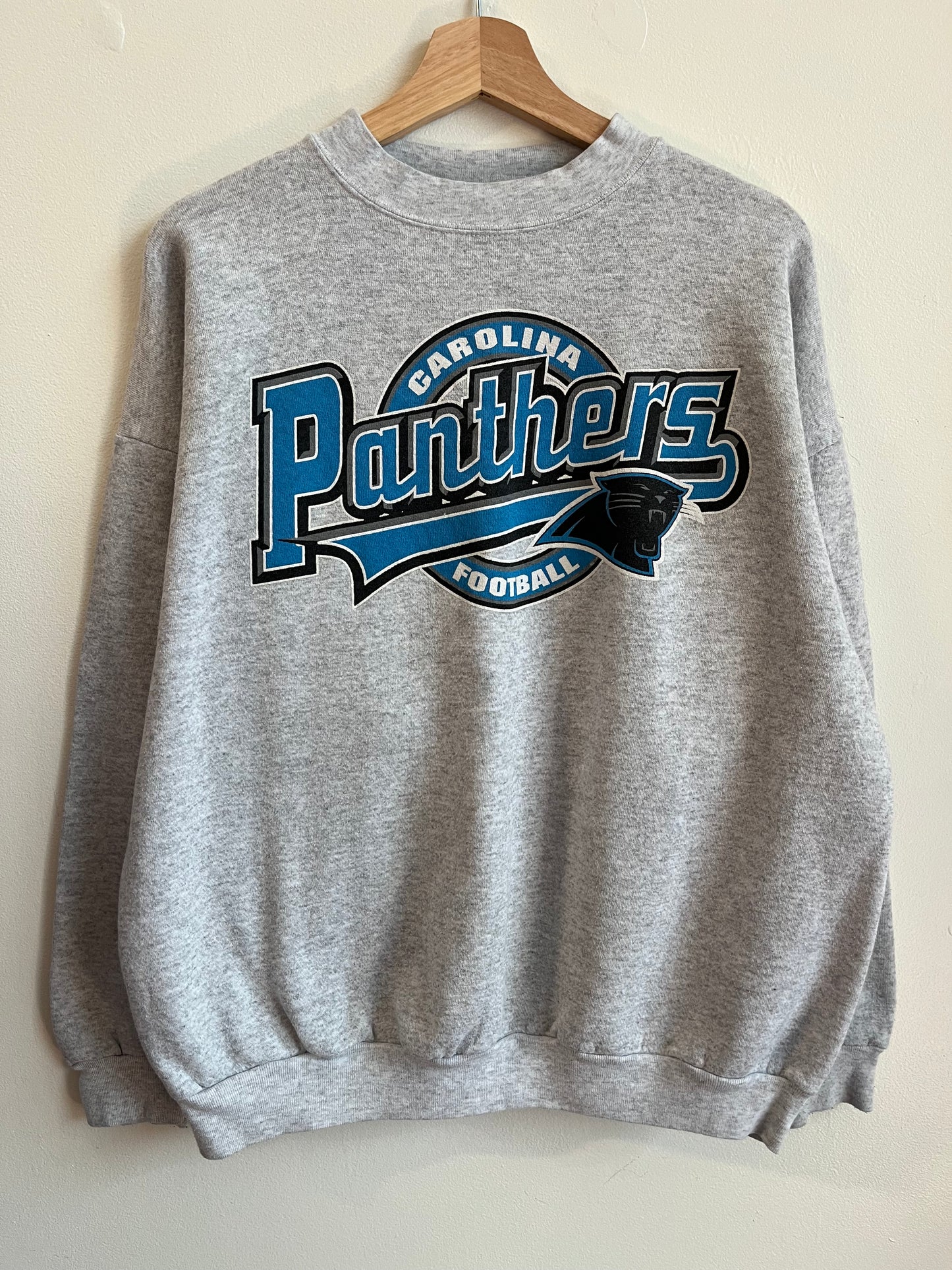 90s Carolina Panthers Football Spell Out Logo 7 Crewneck (XL)