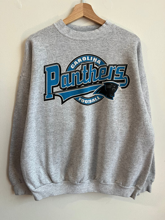 90s Carolina Panthers Football Spell Out Logo 7 Crewneck (XL)