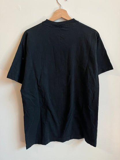 1996 Carolina Panthers Second Season NFL Helmet Black Tee (L)