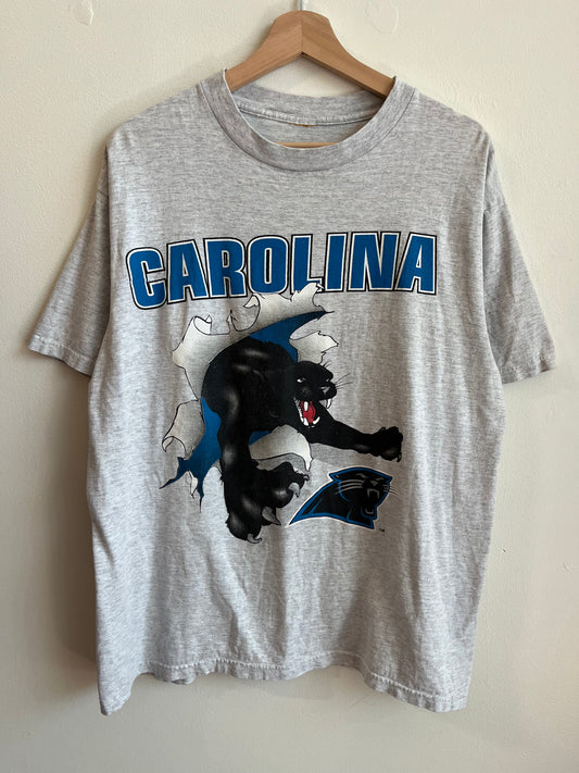 1993 Carlina Panthers NFL Nutmeg Breakthrough Grey Tee (L)