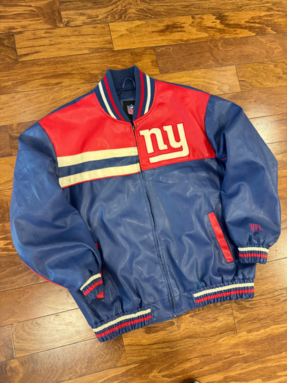 2010s New York Giants NFL Leather Jacket (XL)