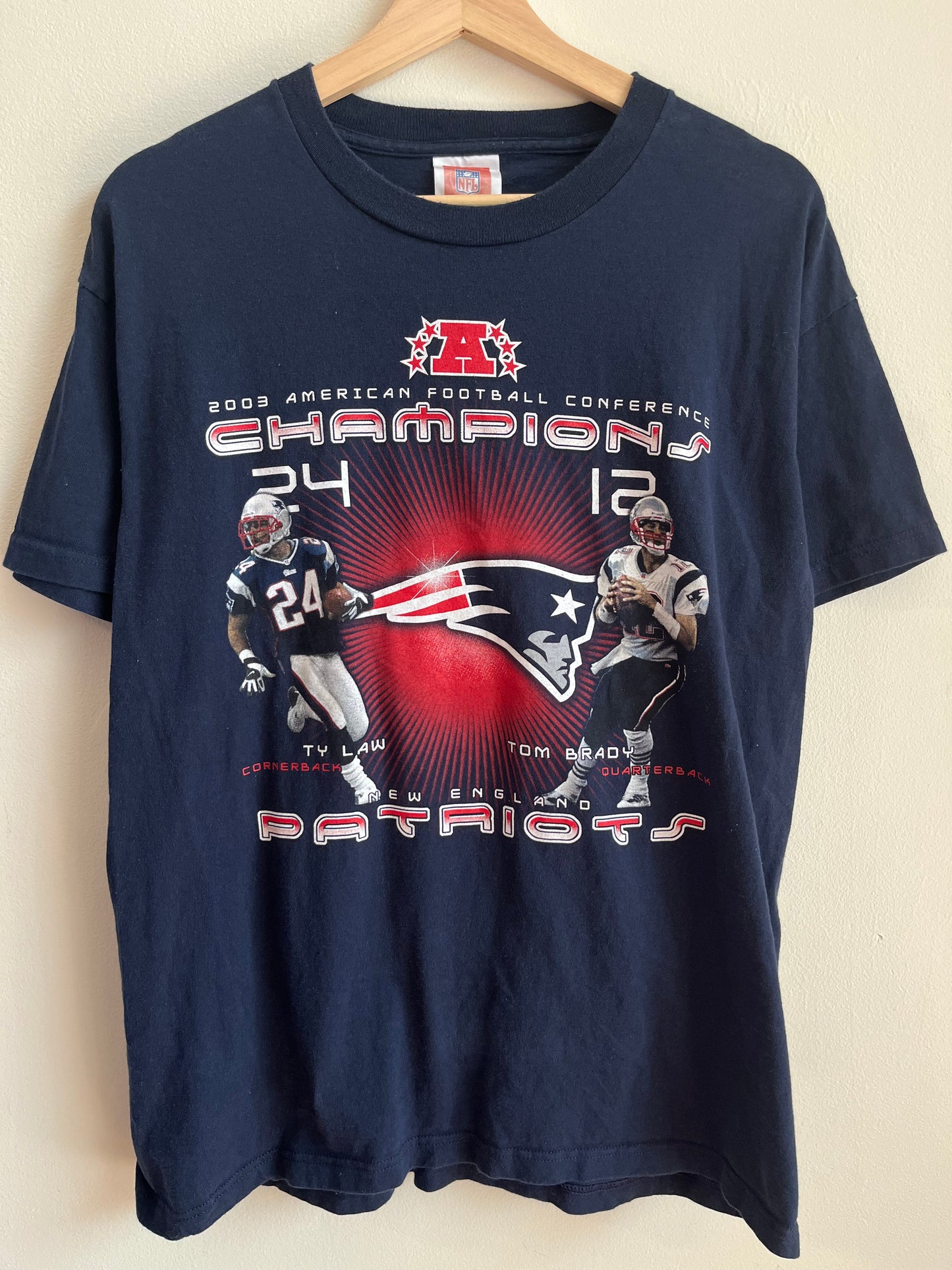 2003 New England Patriots Ty Law & Tom Brady Tee (XL)