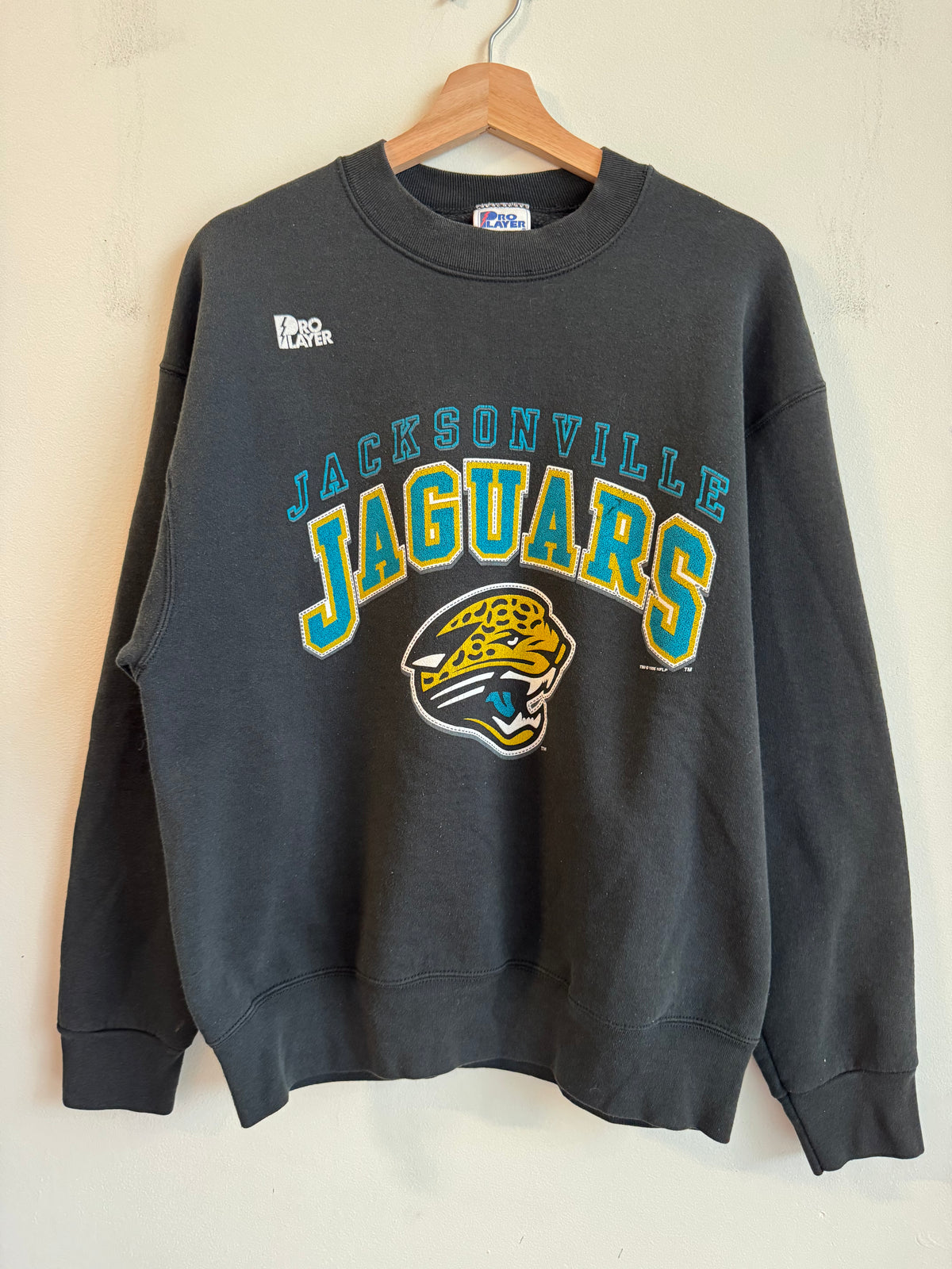 1996 Jacksonville Jaguars Black Pro Player Crewneck (L)