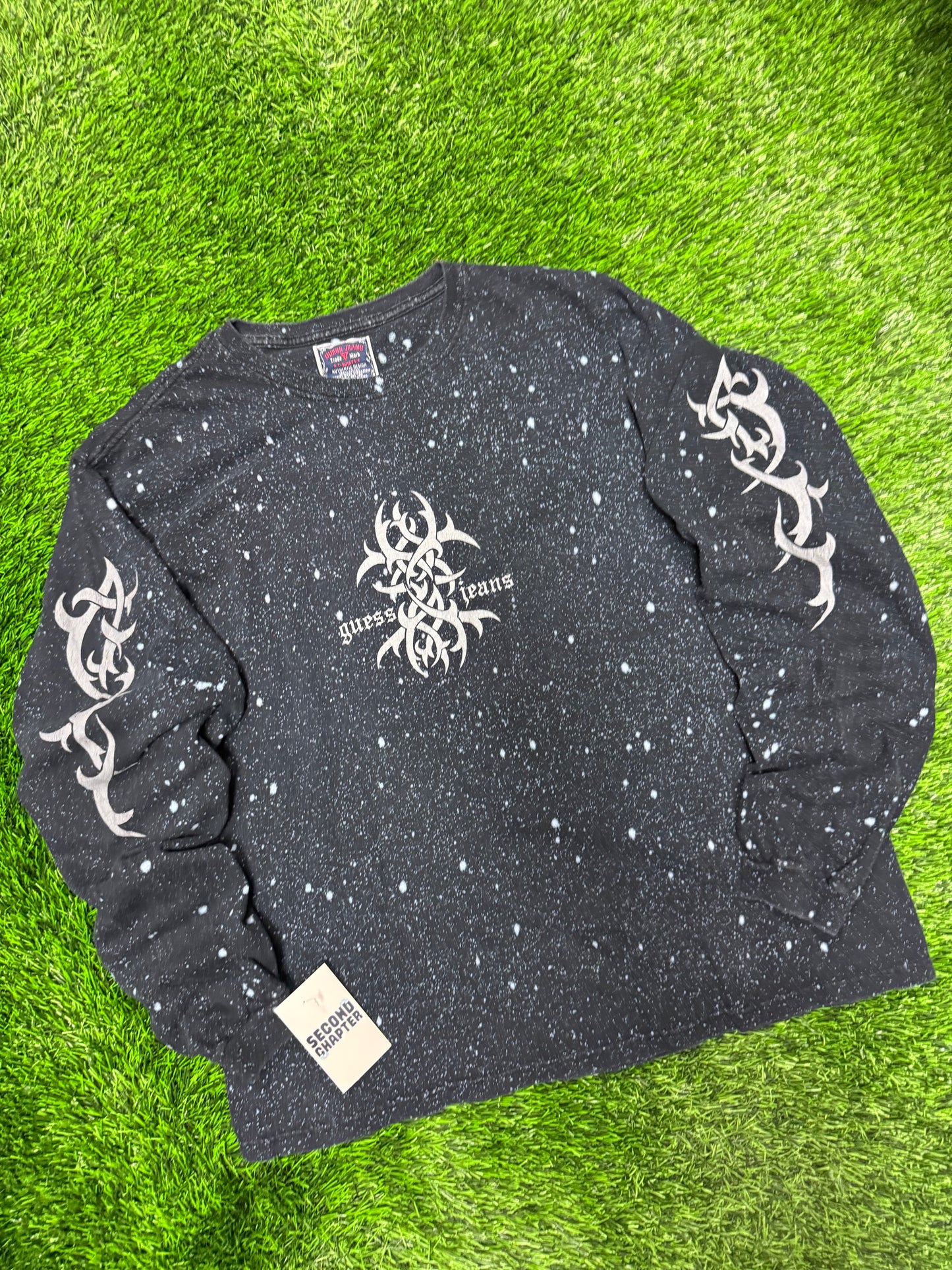 00s Guess Jeans Tribal Space Wash Long Sleeve Tee (XL)