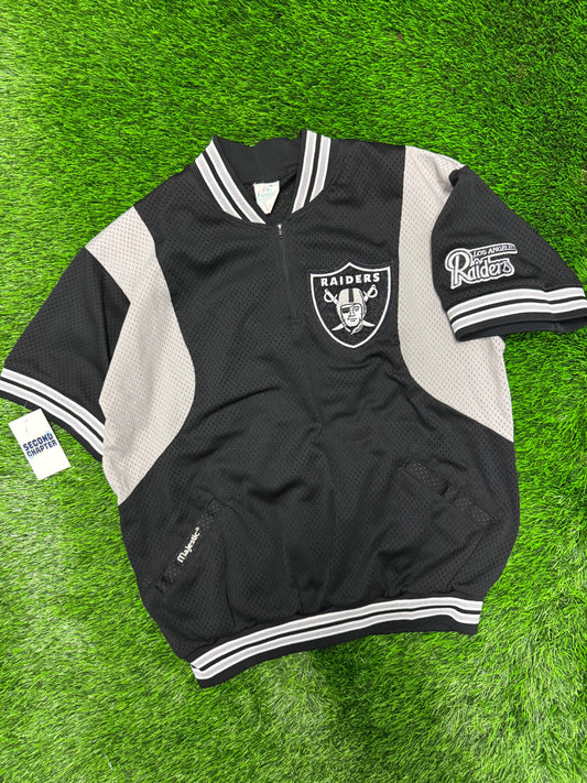 90s Los Angeles Raiders 1/4th Zip Mesh Majestic Jersey (L)