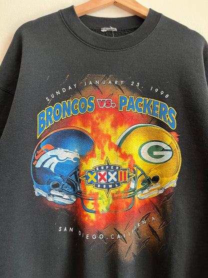 1998 Broncos v Packers Vintage SB XXXII Crewneck (XL)