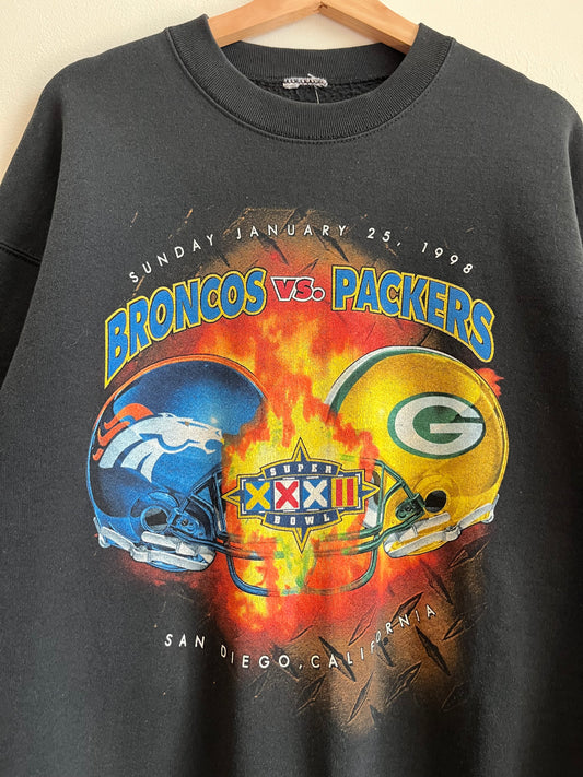 1998 Broncos v Packers Vintage SB XXXII Crewneck (XL)