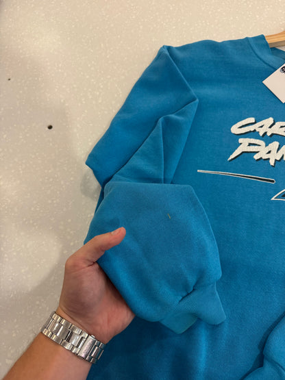 2003 Carolina Panthers Cat Scratch Faded Blue Crewneck (XL)