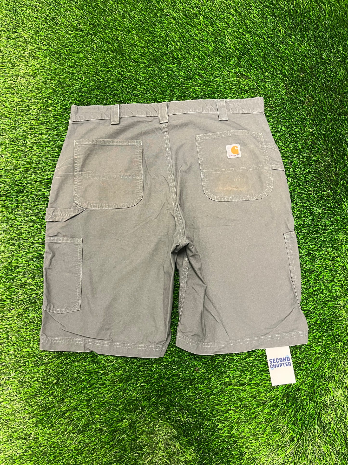 2010s Carhartt Olive Carpenter Workwear Shorts (38)