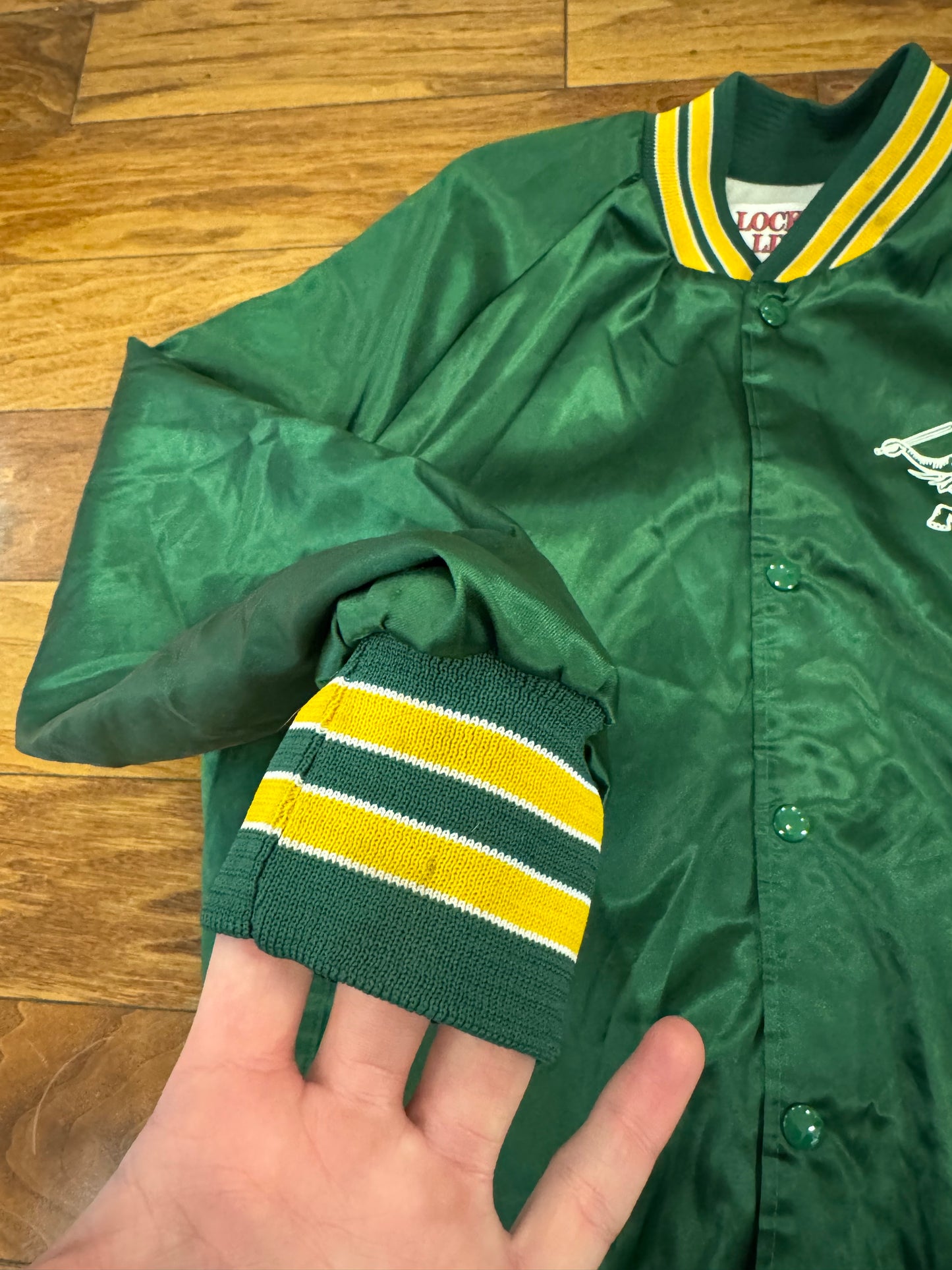 1992 Oakland Athletics Vintage Locker Line Satin Jacket (M)