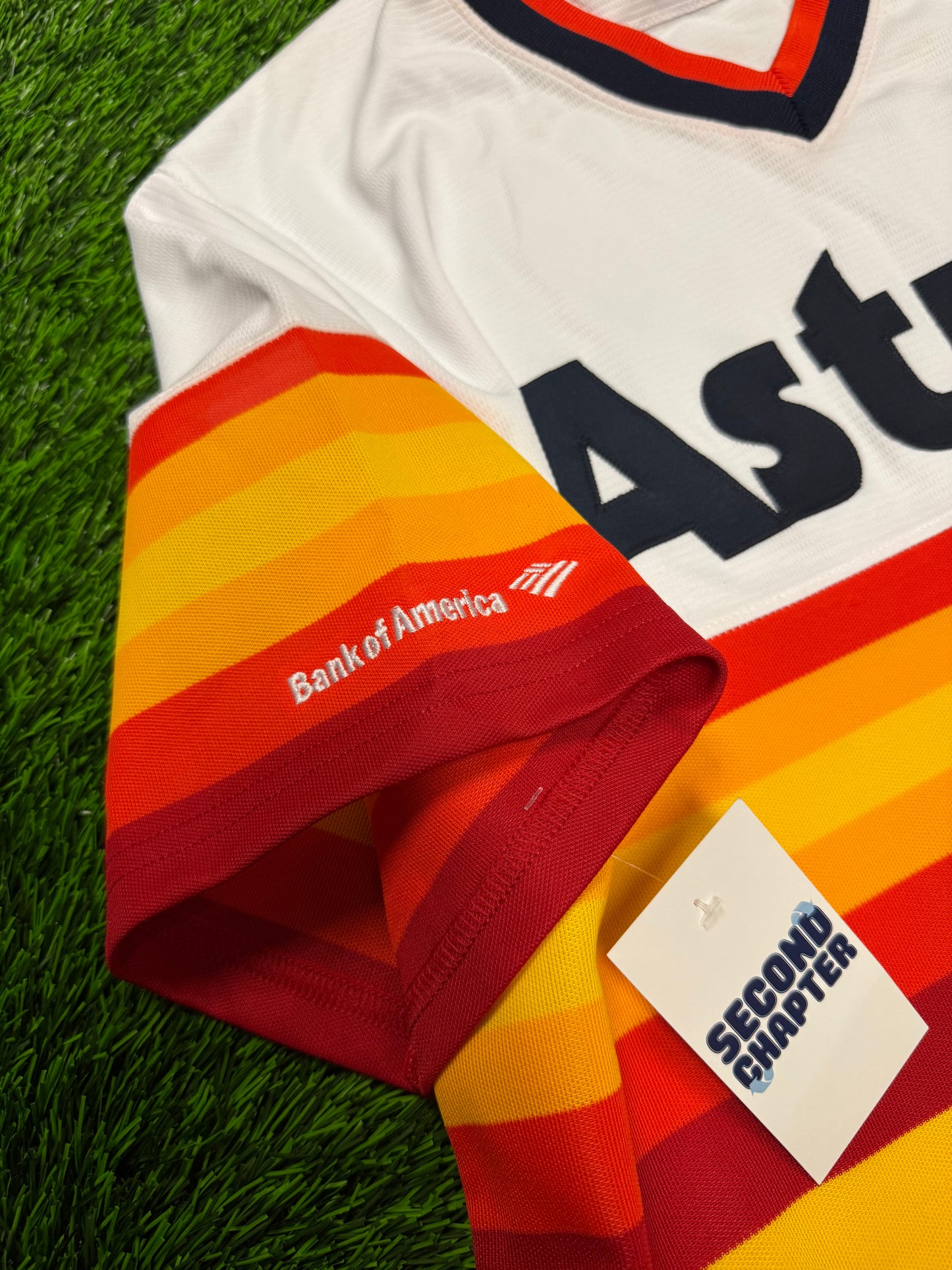 Houston Astros Majestic Rainbow Stripe MLB Baseball Jersey (L)