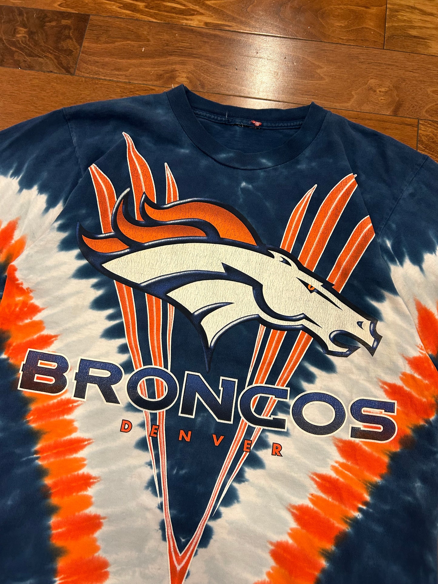 90s Denver Broncos Vintage Tie Dye Tee (L)