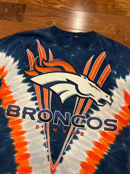 90s Denver Broncos Vintage Tie Dye Tee (L)