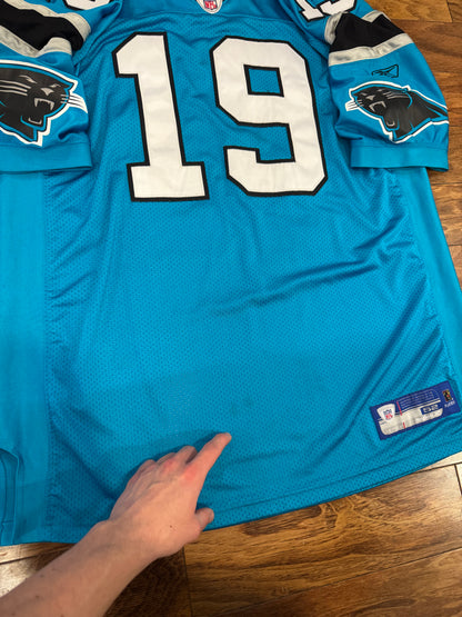 00s Carolina Panthers Stitched Keyshawn Johnson NFL Reebok Jersey (XL)