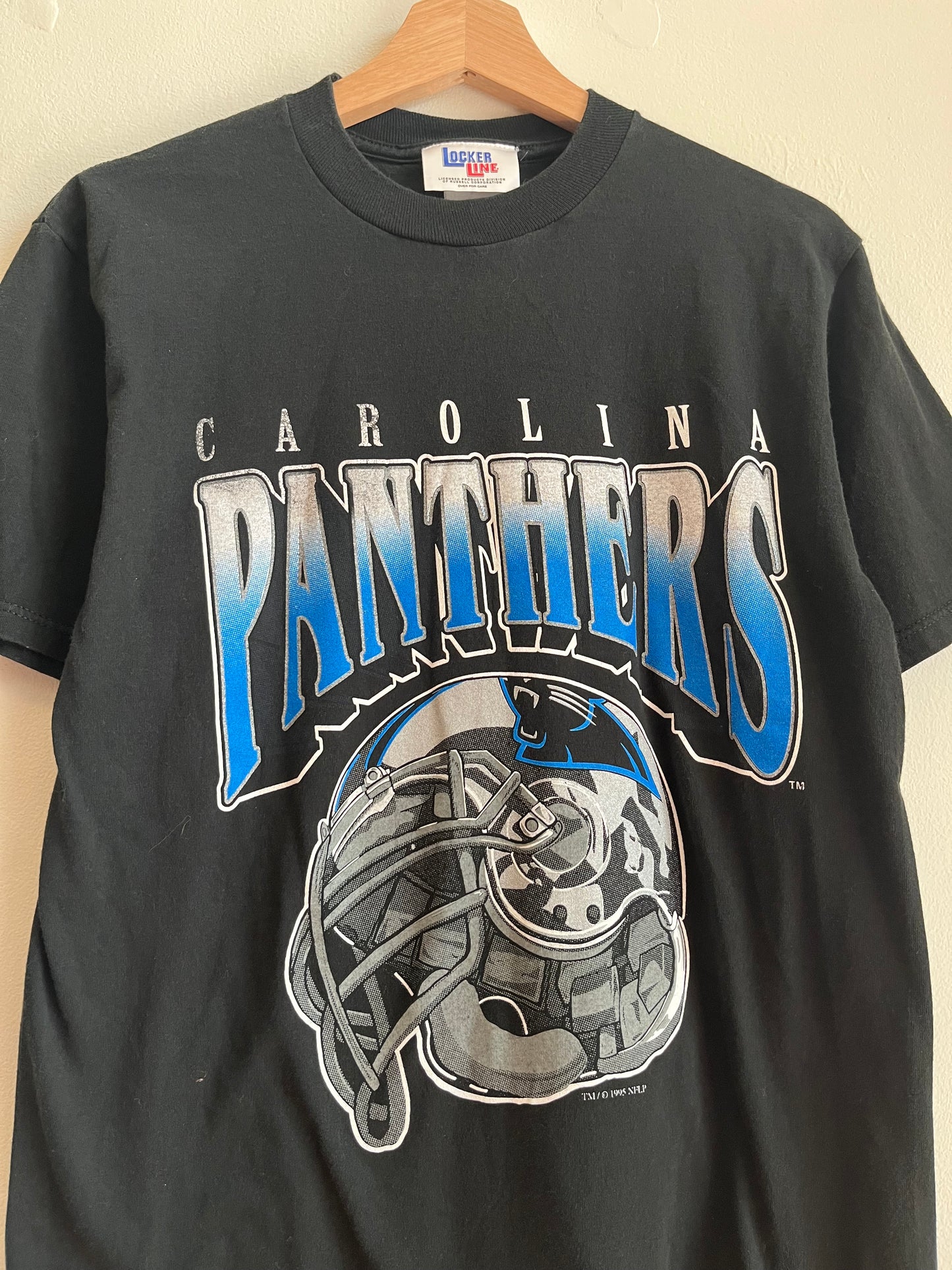 1995 Carolina Panthers Locker Line Spell Out Tee (M)