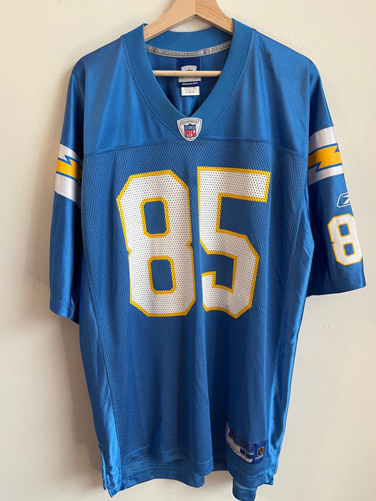 00s San Diego Chargers Antonio Gates Reebok Powder Blue Jersey (L)
