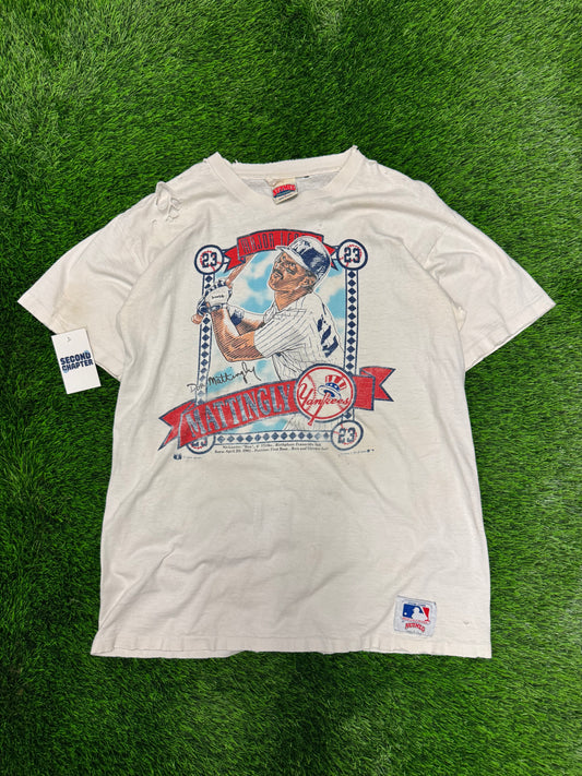 1989 New York Yankees Don Mattingly Nutmeg Vintage Thrashed MLB Tee (XL)